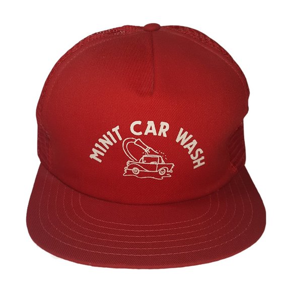 Vintage 80s MINIT CAR WASH Hat Snapback Trucker Hat Classic Cap - Picture 1 of 16